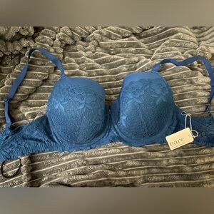 NWT Bare Necessities 32DDD Essential Lace Perfect Coverage Bra (Poseidon Blue)